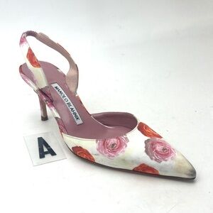 MANOLO BLAHNIK 'Carolyne' Pointy Toe slingback pumps sz 5